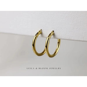 Elegant 18K Gold Filled Minimalist Hoop Earrings - Perfect Everyday Gift for Her.