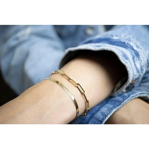 Elegant 18K Solid Gold Beaded Bracelet - Adjustable Minimalist Chain Jewelry.