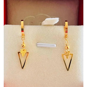 Elegant 22K Solid Gold Sphere Earrings - Exquisite 22Ct Gold Drop Design.