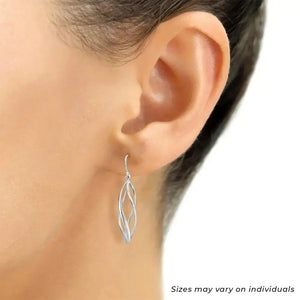 Elegant 925 Sterling Silver Spiral Twist Drop Dangle Earrings.