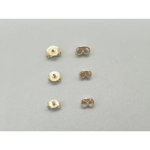 Elegant 9K Solid Yellow Gold Earring Backs - 375 Stamped Butterfly Scrolls Jewelry Findings Pair.