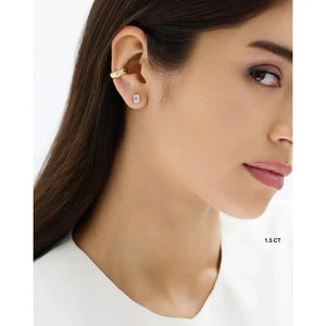 Elegant Emerald Lab Diamond Studs – Timeless Sparkle for Every Occasion.
