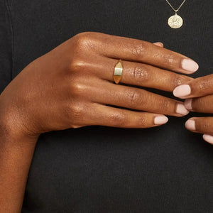 Elegant Florence Square Signet Ring - Timeless Sophistication for Every Occasion.