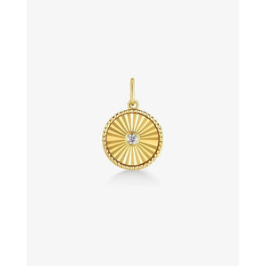 Elegant Fluted Round Diamond Pendant.