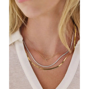 Elegant Mini Diamond Tennis Necklace - Timeless Sparkle for Every Occasion.