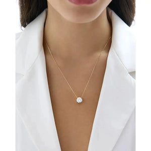 Elegant Round Lab Diamond Necklace - Timeless Sparkle and Shine.