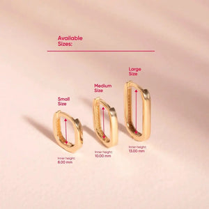 Elegant Solid Gold Paperclip Hoop Earrings in 10K, 14K & 18K – Modern Oval Design for Everyday Luxury & Special Occasions.