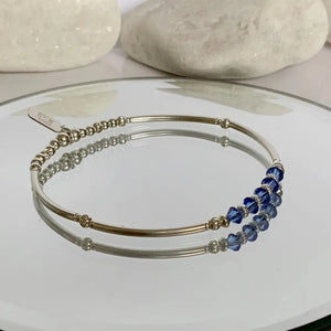 Elegant Sterling Silver Sapphire Bead Bracelet - Perfect 50th Birthday Gift & September Birthstone Jewelry for Best Friend.