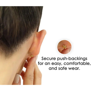 Elevate Your Style with 14K Yellow Gold Unisex Ball Stud Sleeper Earrings - Multiple Sizes Available!