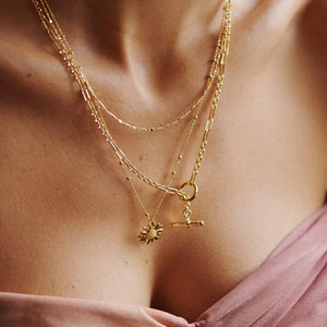 English Daisy Bobble Necklace 18Ct Gold Plate