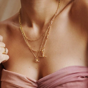 English Daisy Bobble Necklace 18Ct Gold Plate