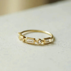 Estée Lalonde Fine Baguette Sapphire Ring 14Ct Solid Gold