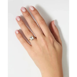 Exquisite 3.05 Carat Asscher Cut Natural Diamond in Whisper Thin® Setting.