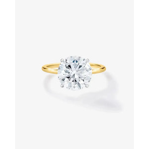 Exquisite 4.15 ct Round Lab Diamond in Elegant Whisper Thin® Setting.