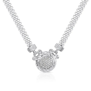 Exquisite 925 Sterling Silver Italian Handmade Round Necklace with Secure Lobster Clasp.