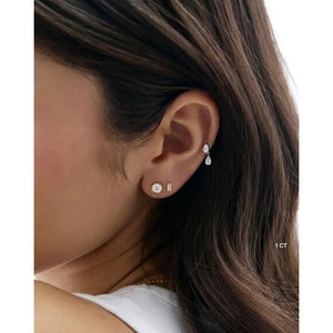 Exquisite Bezel-Set Round Lab Diamond Stud Earrings.