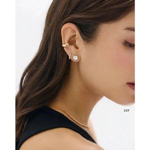 Exquisite Bezel-Set Round Lab Diamond Stud Earrings.