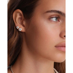 Exquisite Bezel-Set Round Lab Diamond Stud Earrings.
