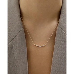 Exquisite Graduated Single Prong Diamond Necklace for Timeless Elegance.
