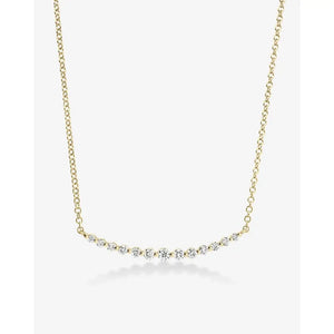 Exquisite Graduated Single Prong Diamond Necklace for Timeless Elegance.