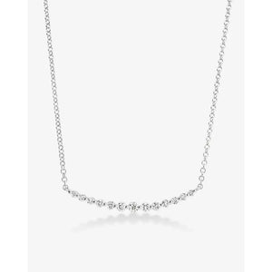 Exquisite Graduated Single Prong Diamond Necklace for Timeless Elegance.