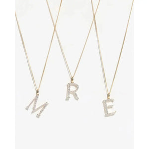 Exquisite Large Diamond Initial Pendant - Personalize Your Elegance.