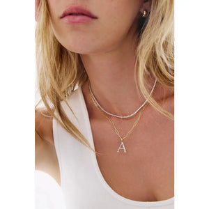 Exquisite Large Diamond Initial Pendant - Personalize Your Elegance.
