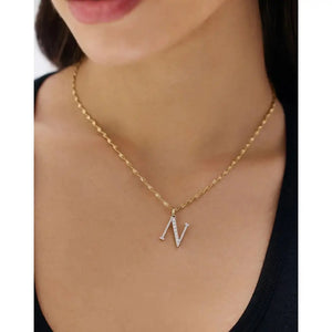Exquisite Large Diamond Initial Pendant - Personalize Your Elegance.