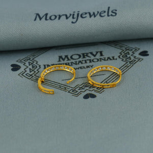 Real Solid 22K Gold Earrings, 22Kt Gold Earrings, Real Gold Hoop Earrings, Gold Huggies, 22Kt Gold Huggies, Zircon Huggie Hoop,