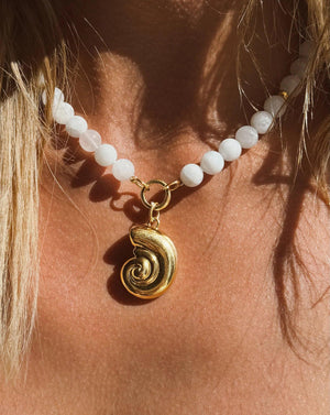 Exquisite Salted Coconut Necklace - A Tropical Statement Piece.