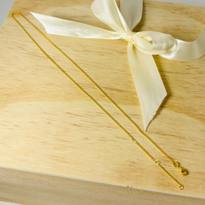 24K Solid Gold Necklace, Delicate Fine Jewelry, Simple Chain