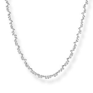 ECRIN | Dainty round Diamond Dangle Necklace, Diamond Station Bezel Necklace