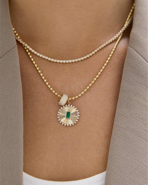 Stunning Fluted Emerald Pendant - Elevate Your Elegance.