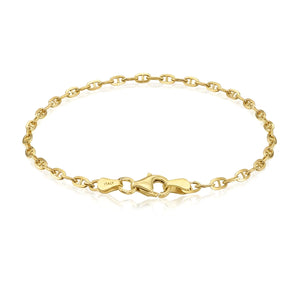 Sterling Silver Gold Plated Mariner Link Bracelet