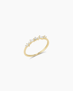 14K Diamond and White Sapphire Amara Cluster Ring