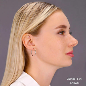 Elegant 10K Rose Gold Handmade Classic Round Hoop Earrings for Everyday Wear.