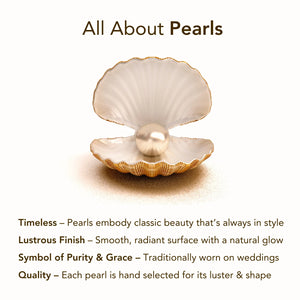14K Yellow Gold Classy Freshwater Pearl Stud Earrings, 7Mm