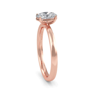 Oval Lab Grown Diamond Engagement Ring Solitaire Wedding Ring 1St Anniversary Ring Gift Simple Oval Diamond Ring for Proposal Oval Brilliant