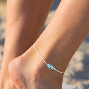 Dainty Aqua Sea Glass Bracelet in Sterling Silver - Perfect Beach-Inspired Jewelry Gift.