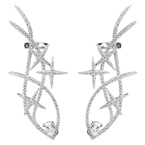 Sterling Silver Cubic Zirconia Shooting Star Ear Cuff Climbers