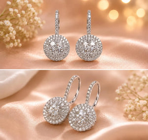 2Ct Lab Created Diamond round Drop & Dangle Earrings 14K White Gold Plated