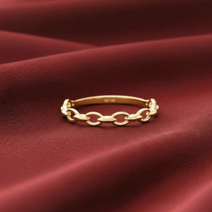 14K Yellow Gold Stackable Cuban Link Ring