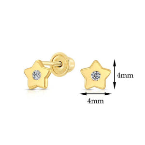 Elegant 10K Yellow Gold Star Stud Earrings - Sparkle with Every Angle!.