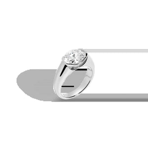 2Ct Oval Lab Grown Diamond Floating Signet Ring NikNenz™ Premium Gold & Diamonds