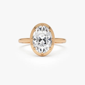 2.00 Ctw Oval Lab Diamond 14K Gold Solitaire Engagement Ring