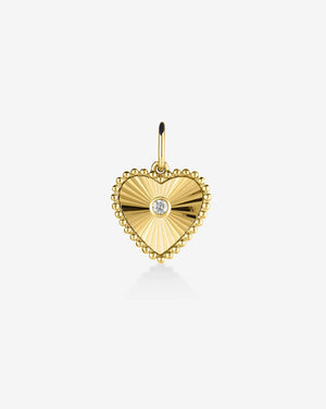 Stunning Fluted Heart Diamond Pendant - Elegance Redefined.