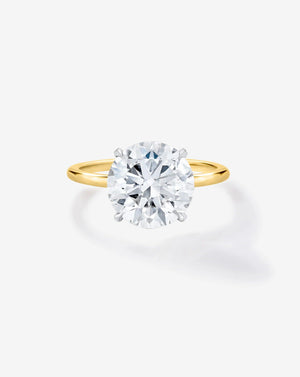 Exquisite 4.15 ct Round Lab Diamond in Elegant Whisper Thin® Setting.