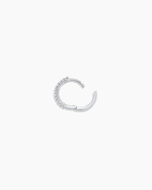 14K White Gold Diamond Pavé Single Huggie
