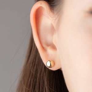 14K Real Gold High Polished Stud Earrings with Push Back Closure | Sizes: 5Mm, 6Mm, 7Mm, 10Mm | High Quality Ball Studs
