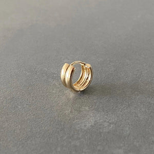 Stunning 14K Solid Gold Chunky Huggie Earrings - Fashionable 11mm Hinged Gold Hoops.